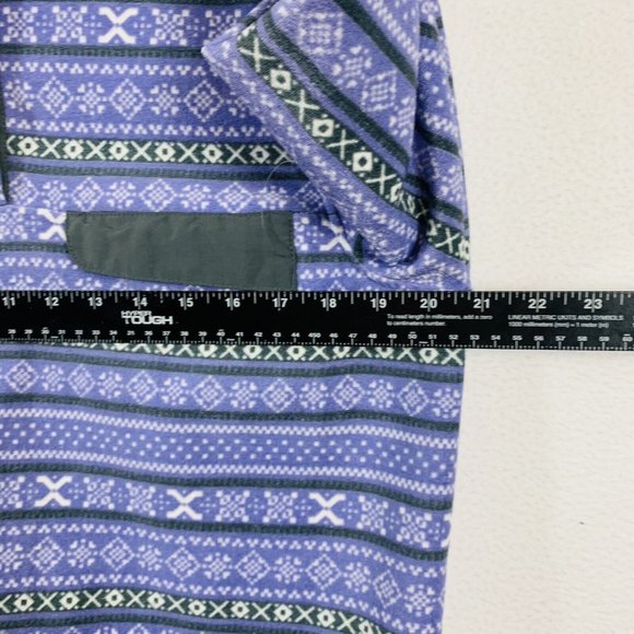 VTG JACHS Cabin Womens Outdoor Pullover Sz S Fair Isle Fleece Purple 1/4 Snap - Picture 9 of 10